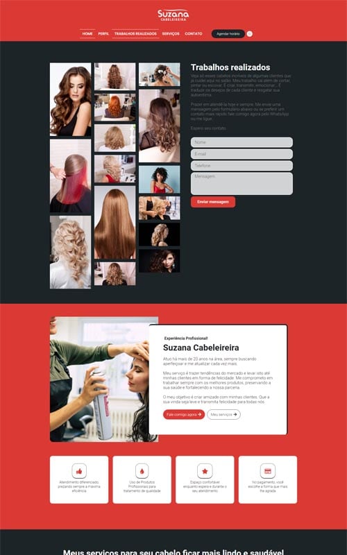 Modelo de site para cabeleireiros, depiladores, manicures, pedicures, barbeiros, salão de beleza e barbearias Modelo de site para cabeleireiros, depiladores, manicures, pedicures, barbeiros, salão de beleza e barbearias